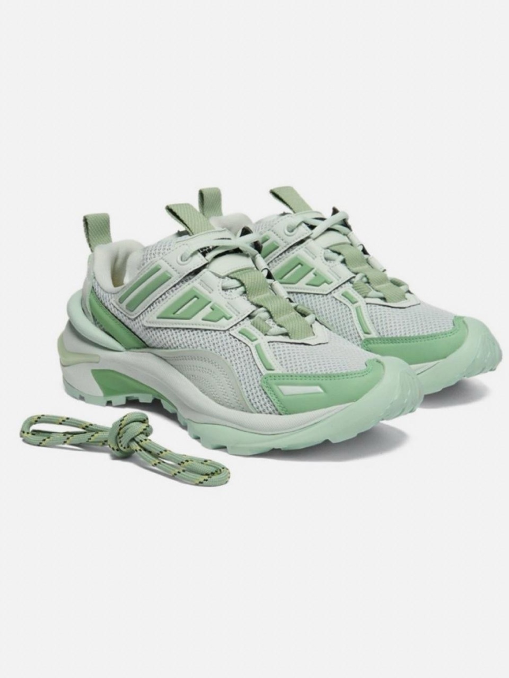 Onitsuka Tiger Japan Exclusive New Laplung Chunky Sneakers in light green sage